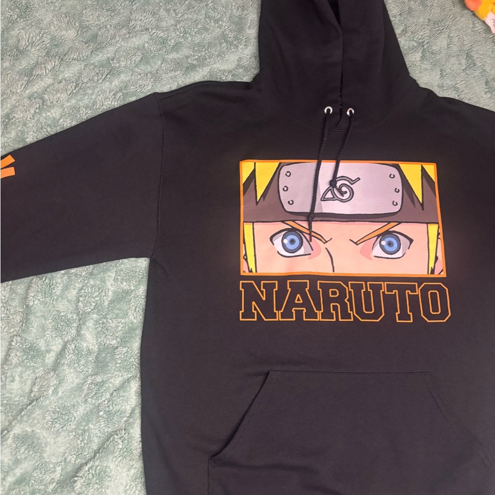 Naruto Shippuden Collection Hoodie Black Anime Graphic Pullover Size Medium - Picture 9 of 15
